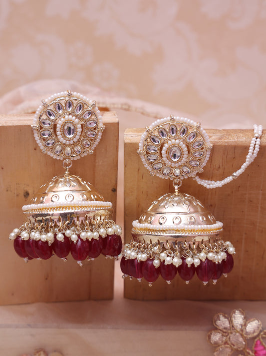 Red Gautami Jhumkis
