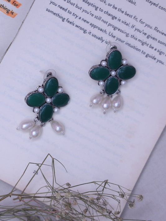 Green Falak Oxidised Earrings