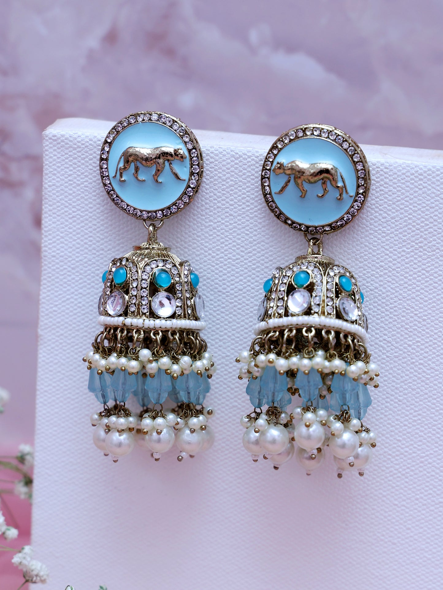 Turquoise Sabyasachi Jhumkis