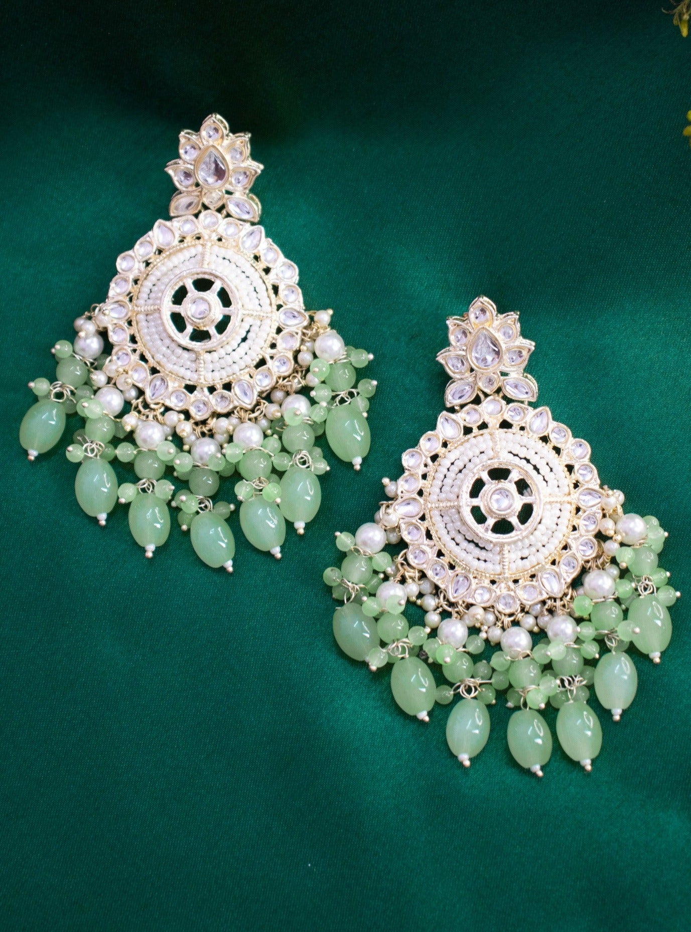 Mint Green Taahira Designer Earrings