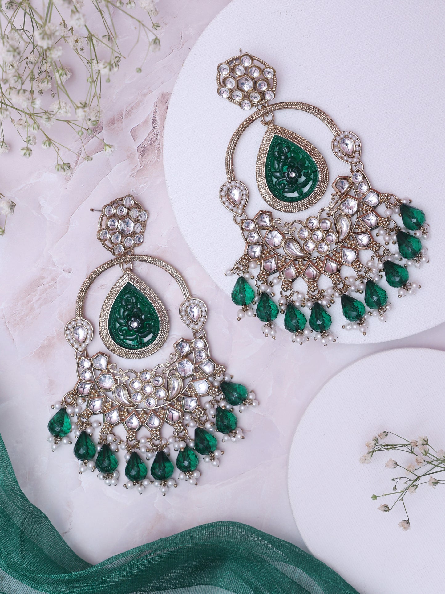 Emerald Kadali Designer Earrings