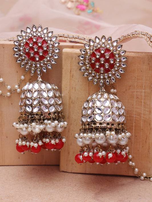 Red Ladli Jhumkis
