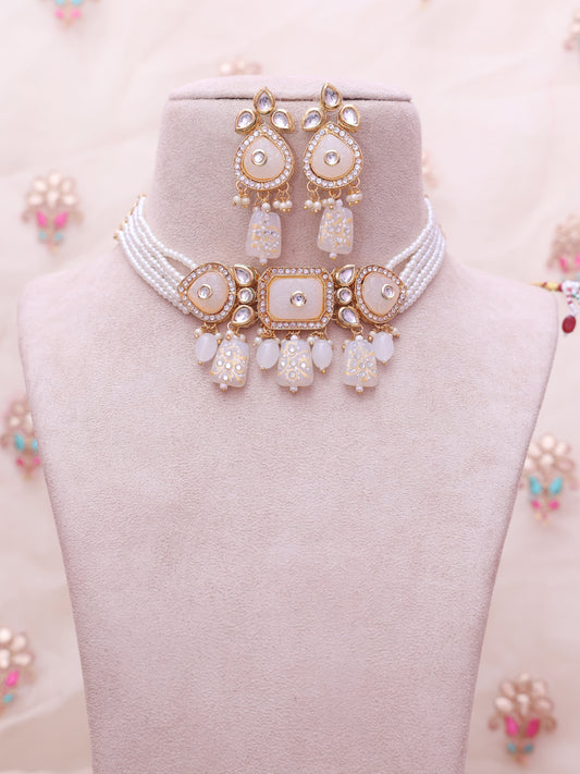 White Faloni Necklace Set