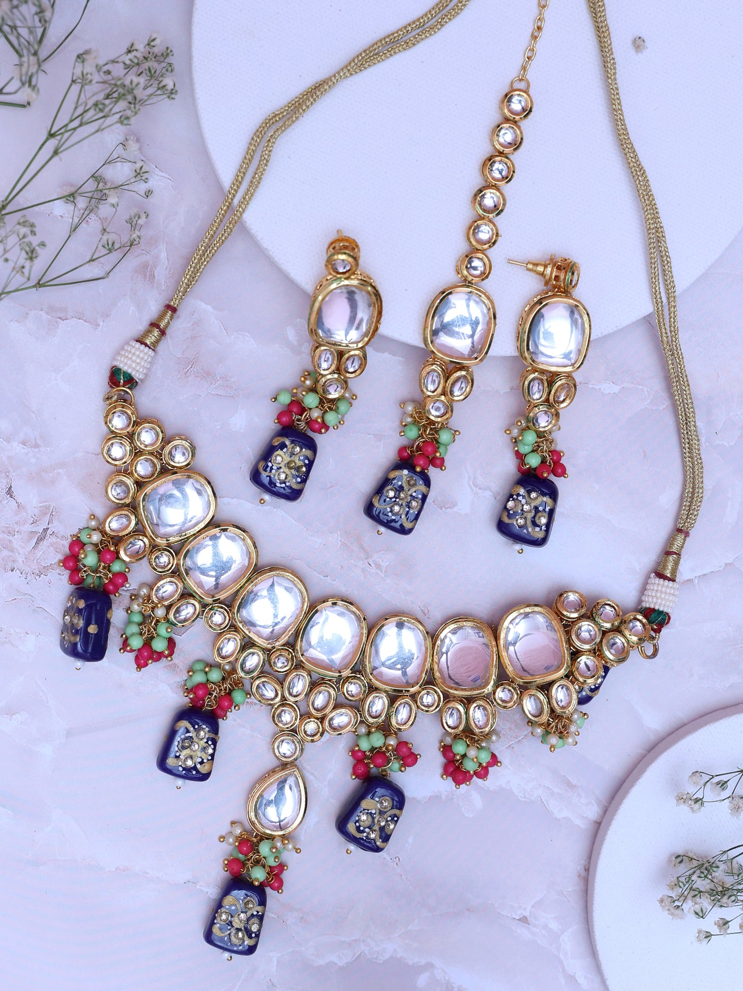 Blue Mardika Necklace Set