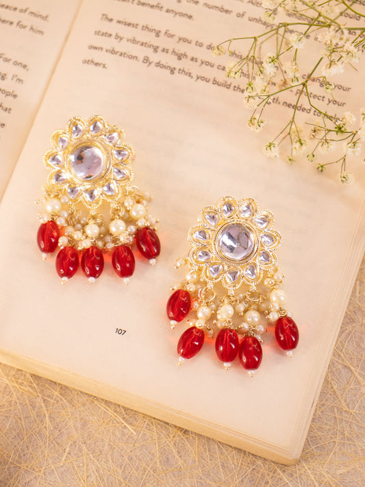 Red Barkha Earrings
