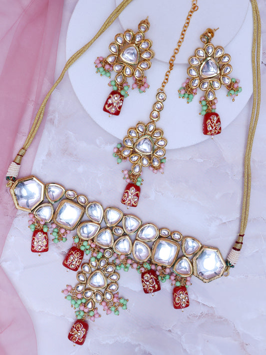 Red Fadhiya Necklace Set