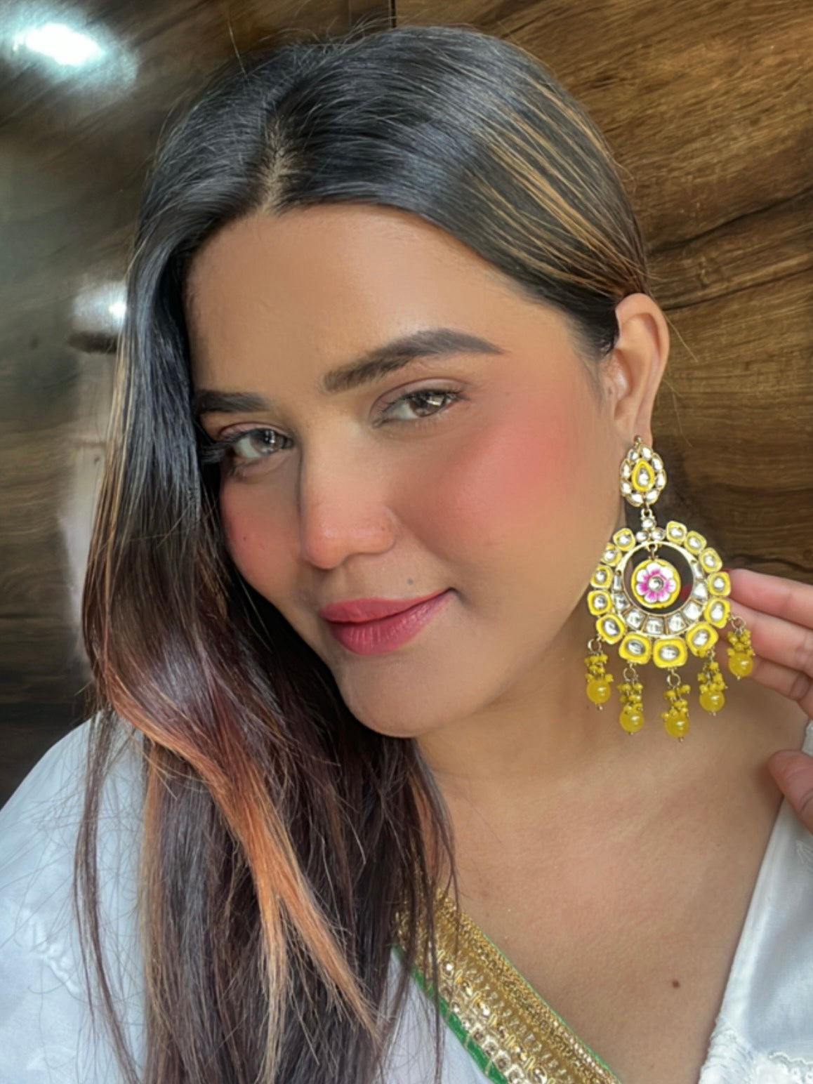 Yellow Jalsa Designer Earrings