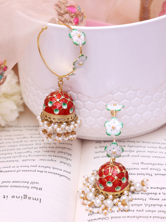 Red Sachi Jhumkis