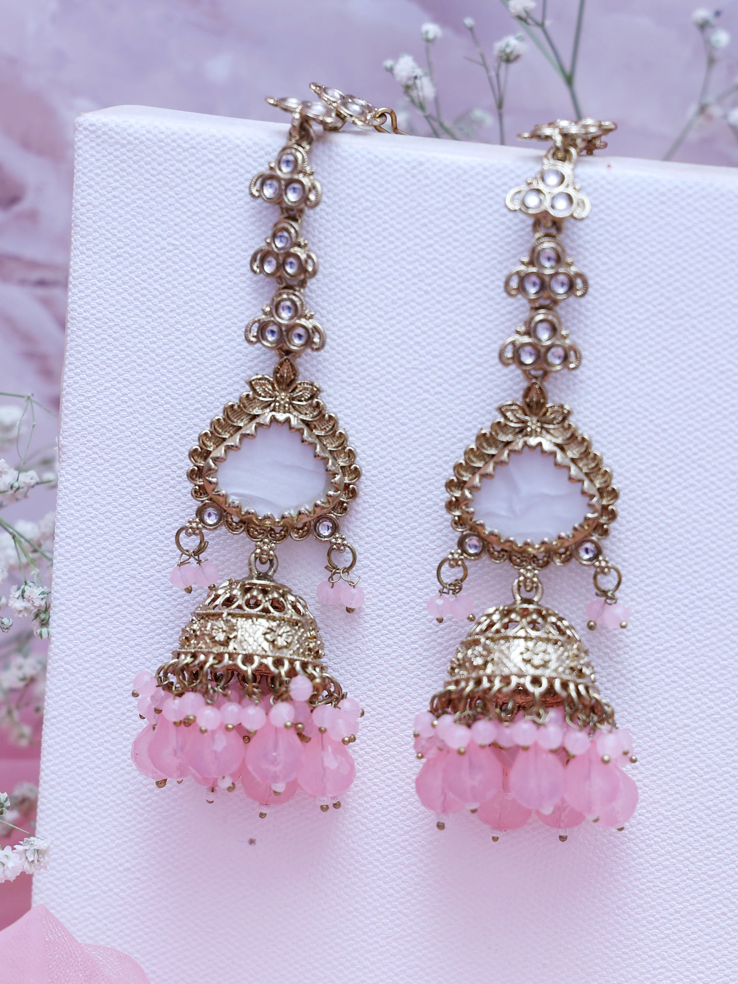 Baby Pink Fahima Jhumkis