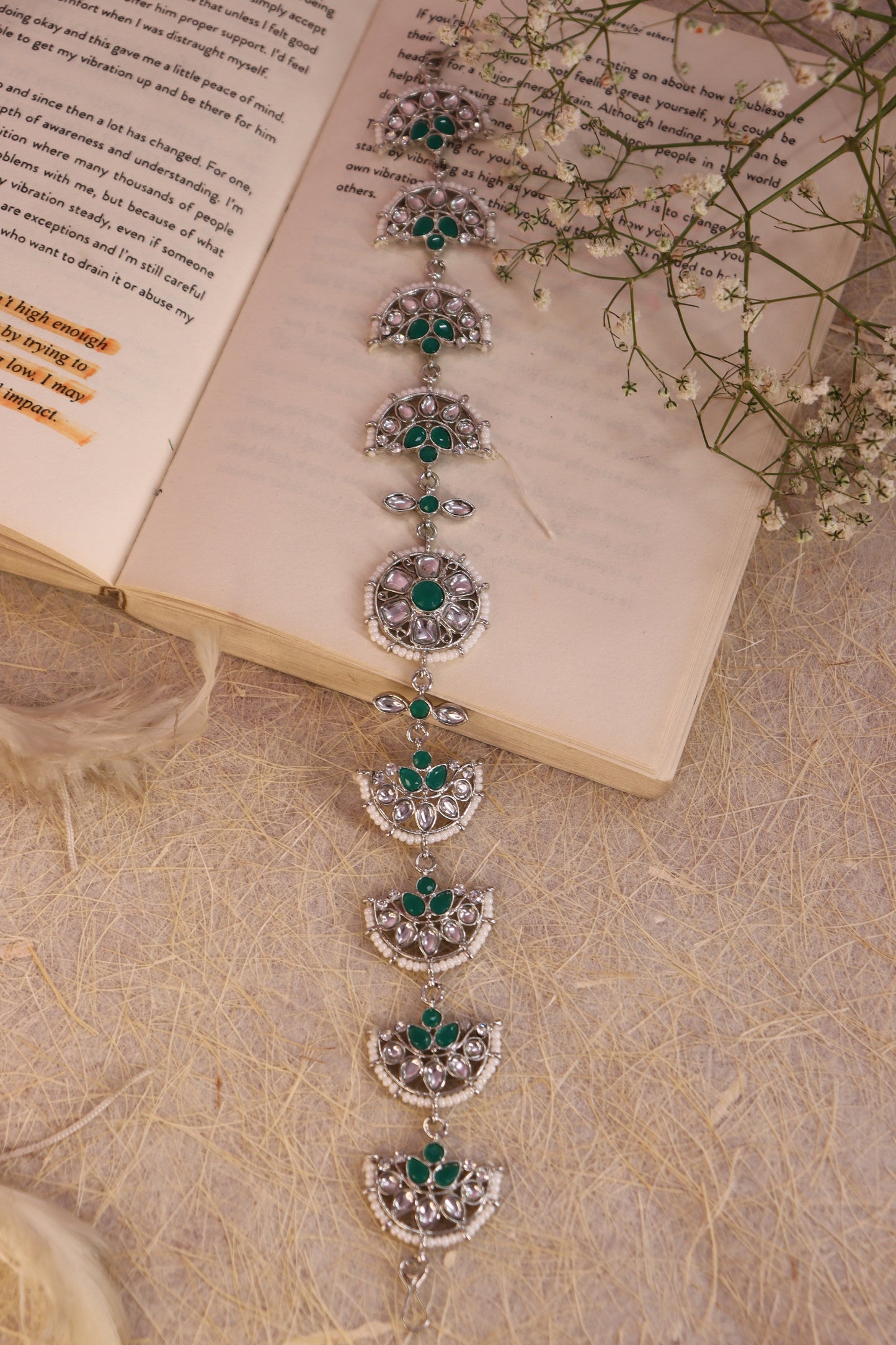 Silver and Green Dippanita Mathapatti