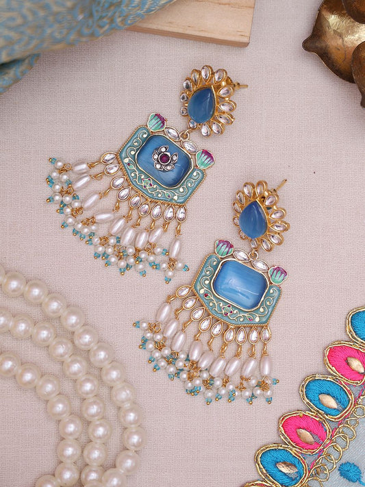 Blue Bhavna Designer Earrings