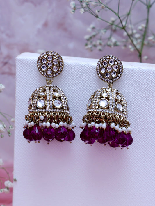 Purple Daivi Jhumkis