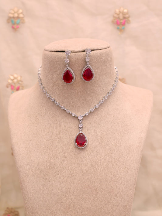 Red Raah AD Necklace Set