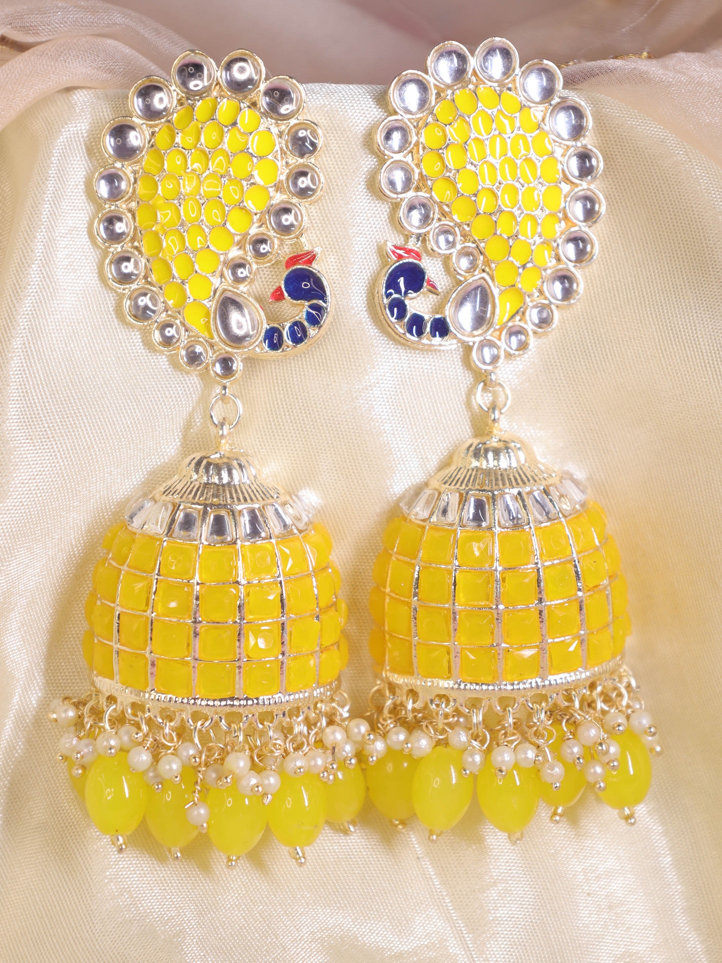 Yellow Rebeca Jhumkis