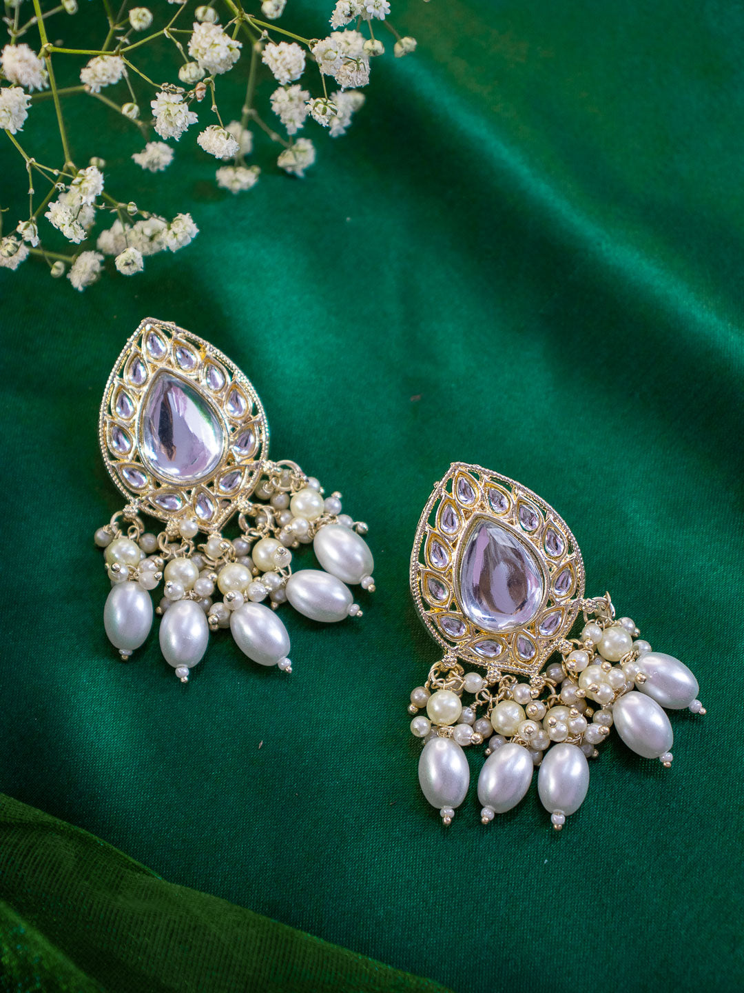 White Greeshma Earrings