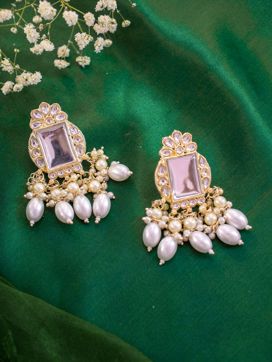 White Sheetal Earrings