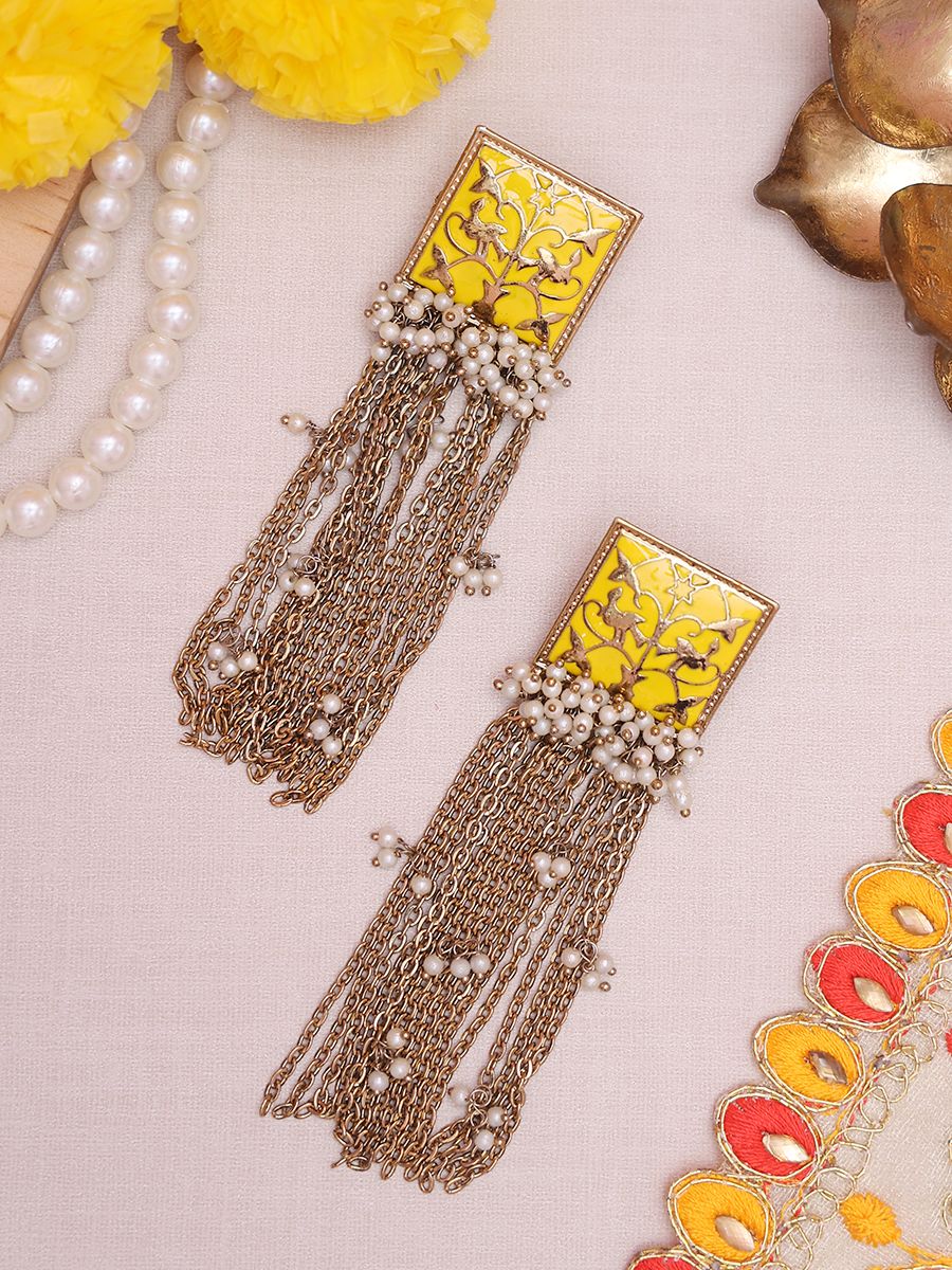 Yellow Dipa Designer Earrings