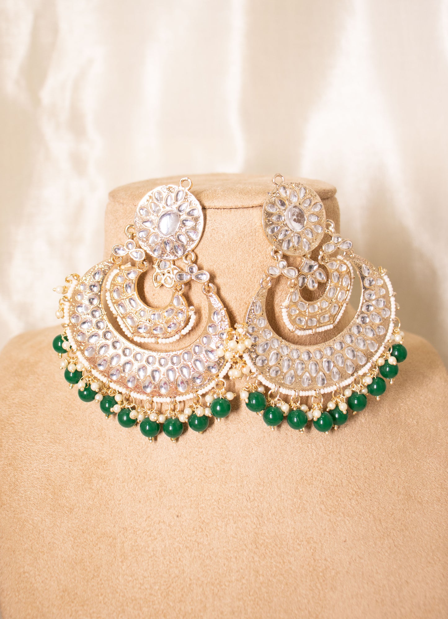 Green Tracey Maang Tika Set with Earrings