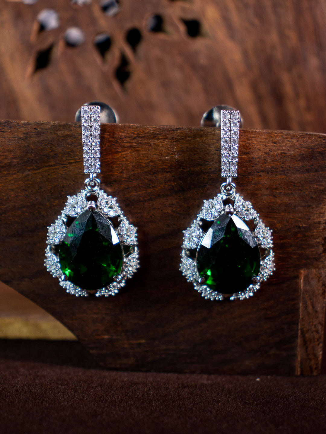 Emerald Green Grace AD Earrings