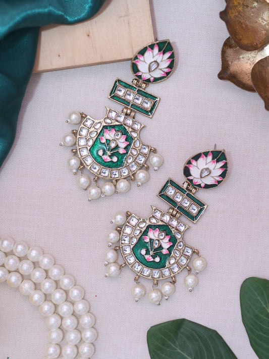 Emerald Green Pankaja Designer Earrings