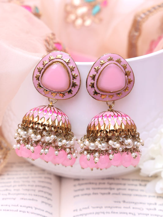 Baby Pink Kianshi Jhumkis