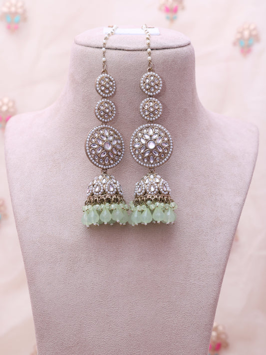 Mint Green Mehtab Jhumkis