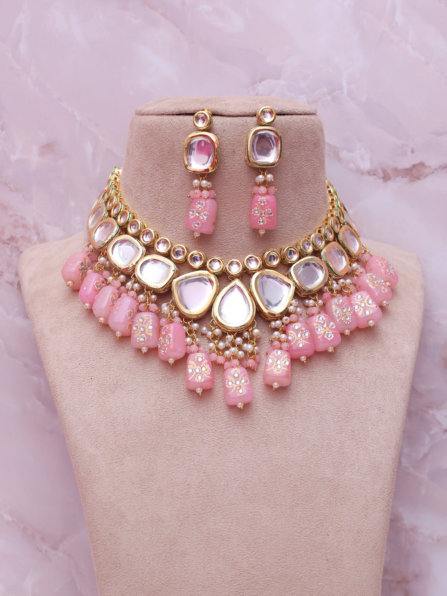 Baby Pink Padma Necklace Set