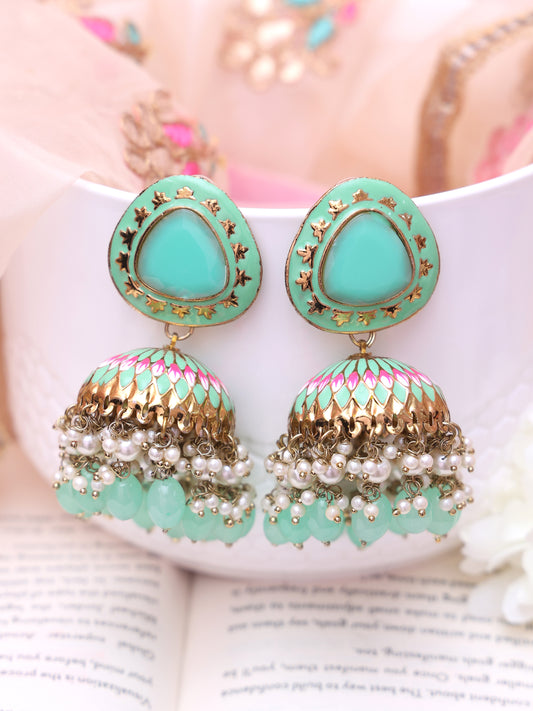 Mint Kianshi Jhumkis