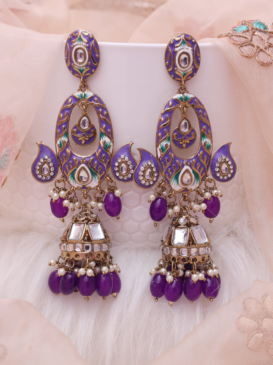 Purple Kiran Jhumkis
