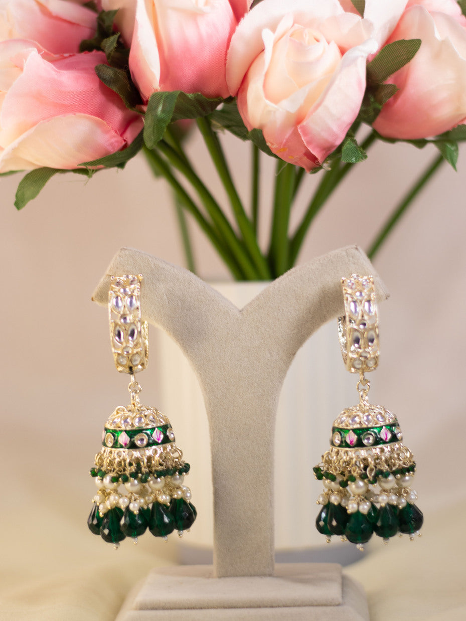 Emerald Green Tanya Jhumkis