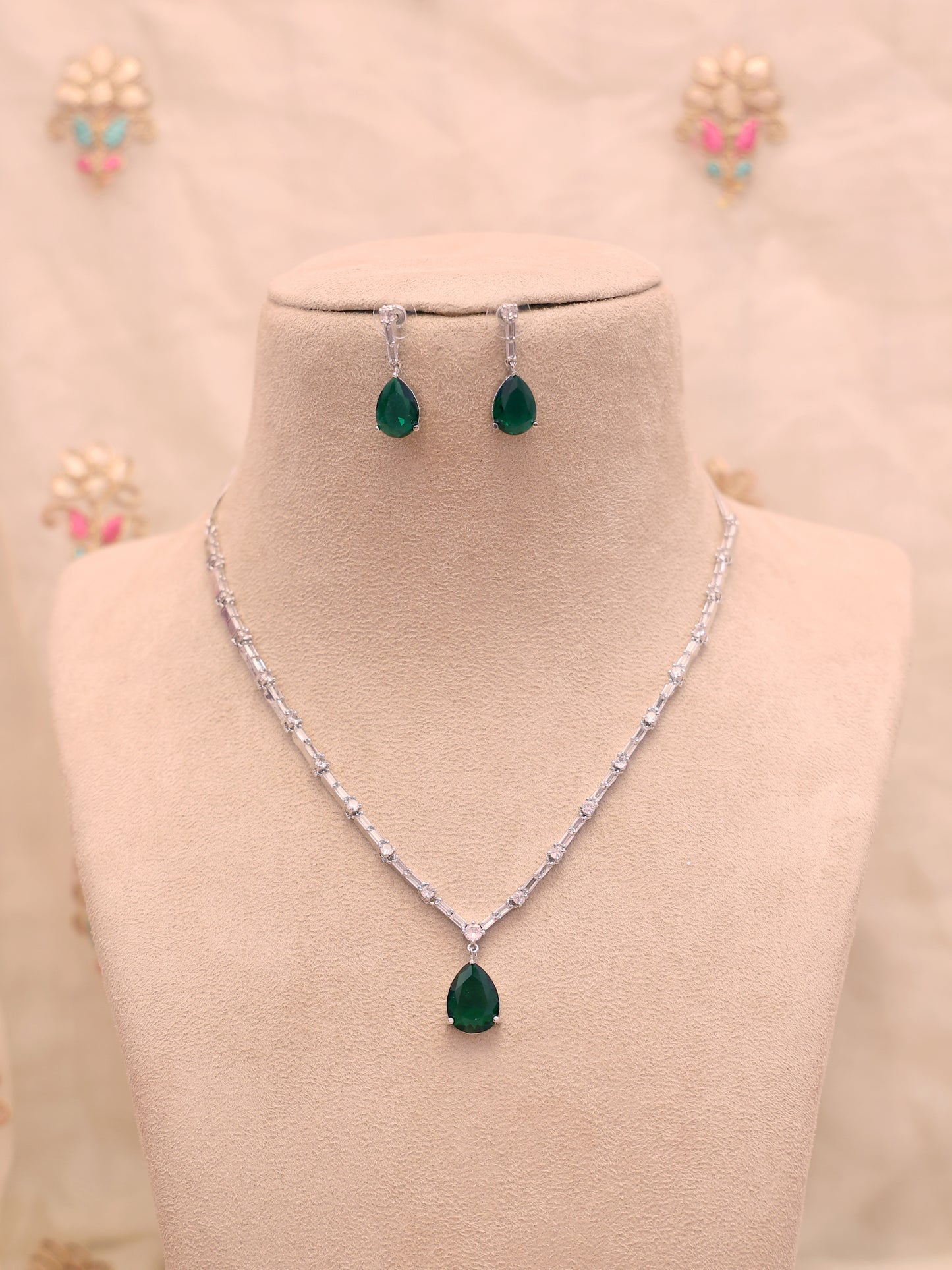 Emerald Taniya AD Necklace