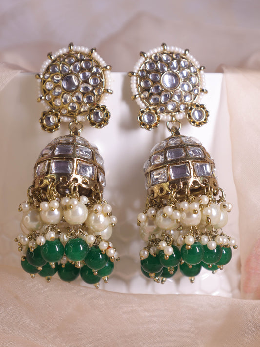 Green Shantai Jhumkis