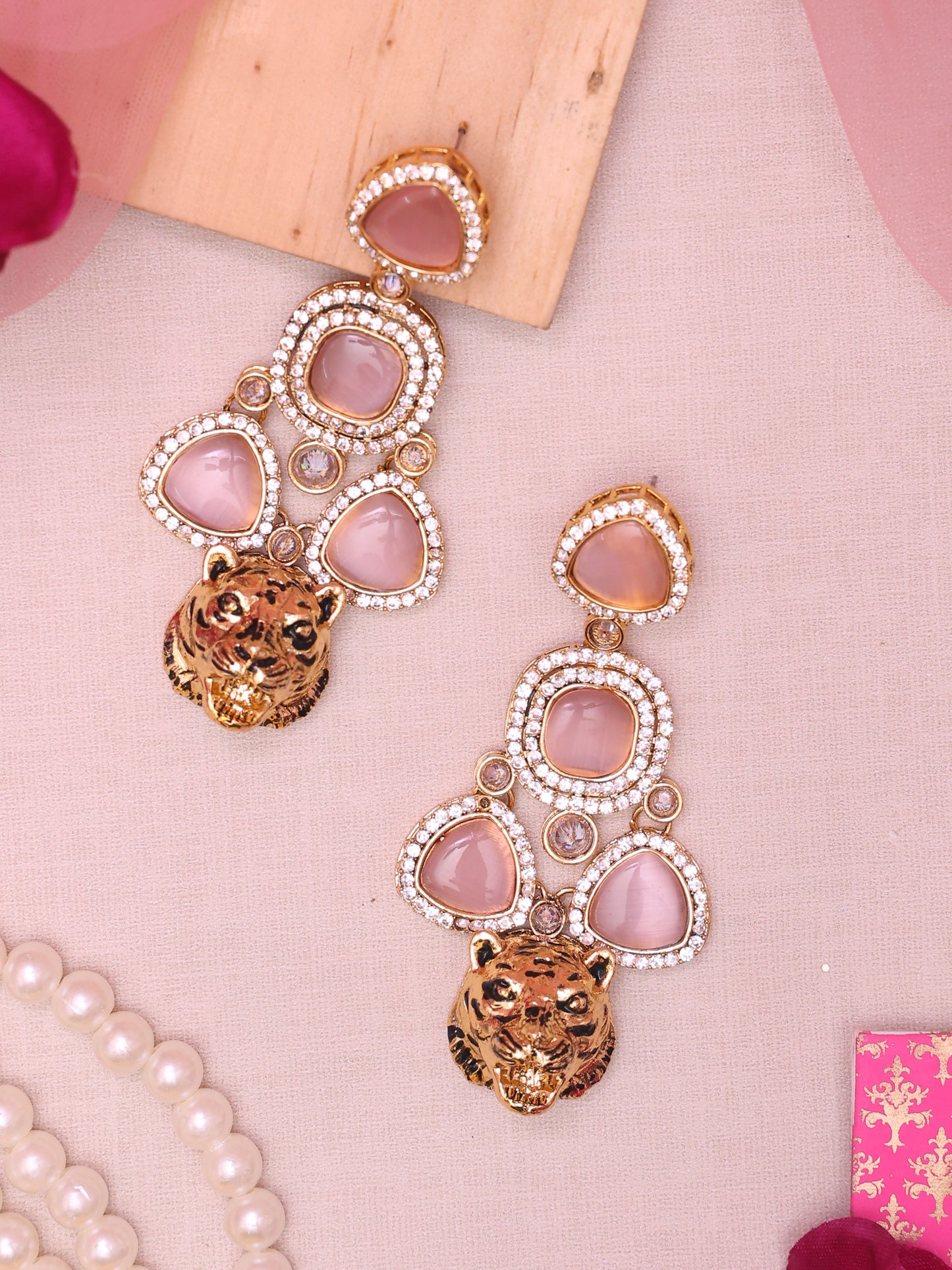 Baby Pink Sherni Designer Earrings