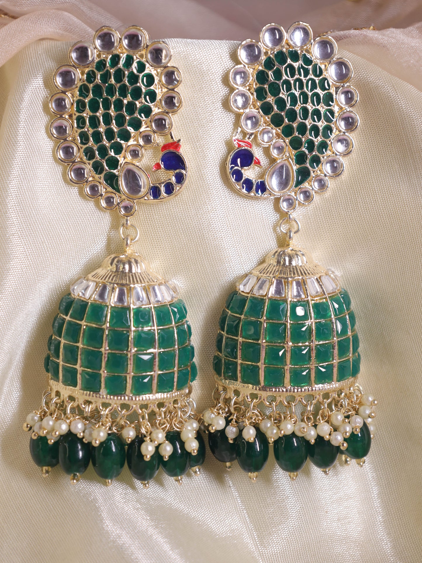 Green Rebeca Jhumkis