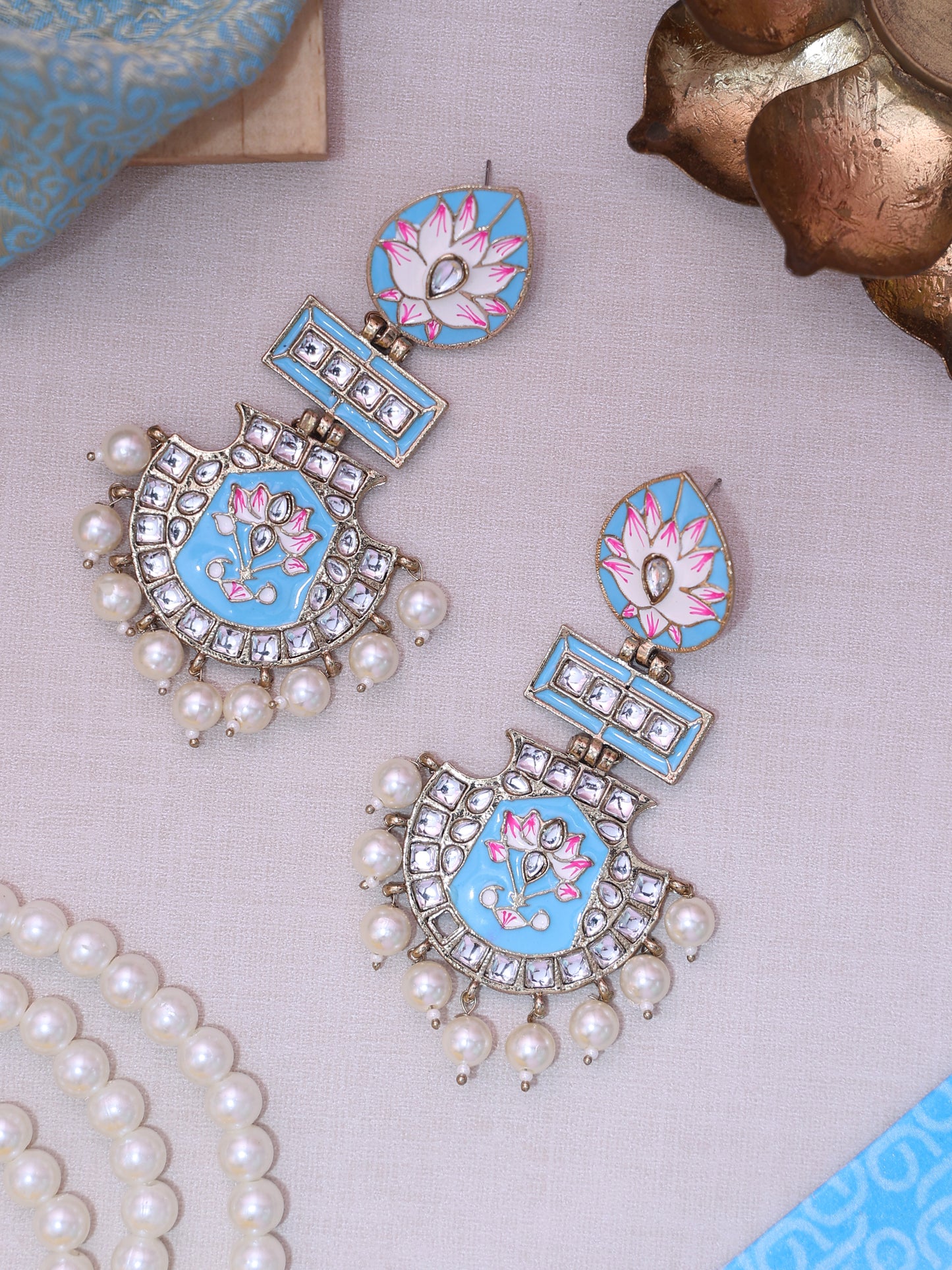 Turquoise Pankaja Designer Earrings