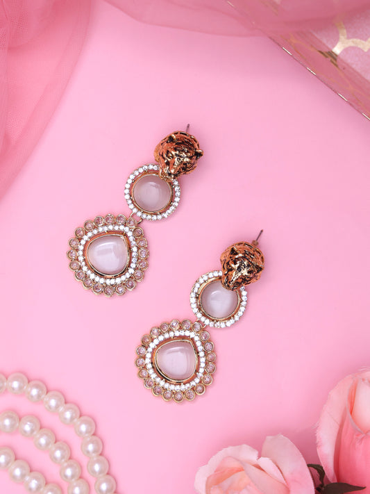 White Leo Designer Earrings