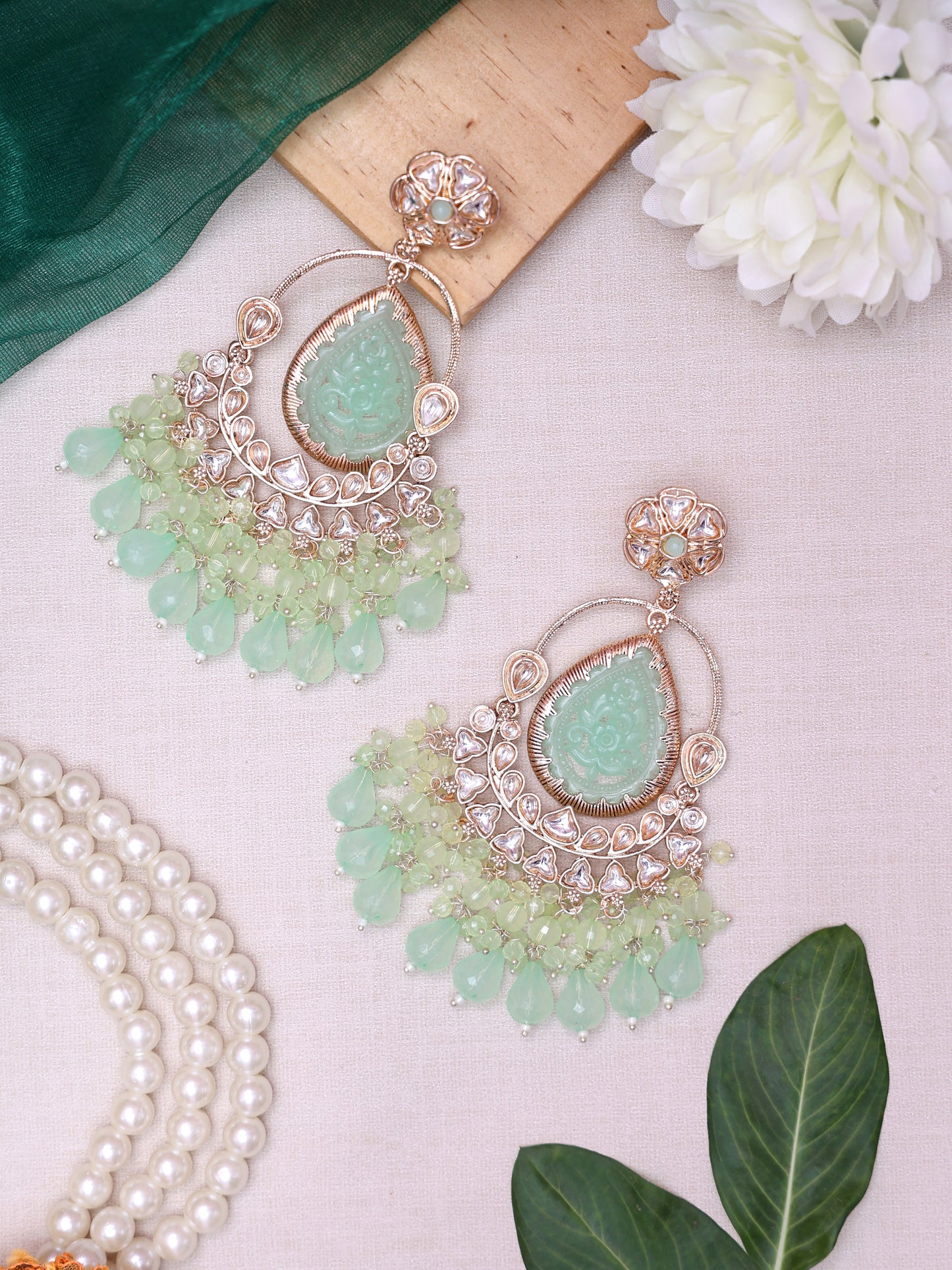 Mint Green Lysa Designer Earrings