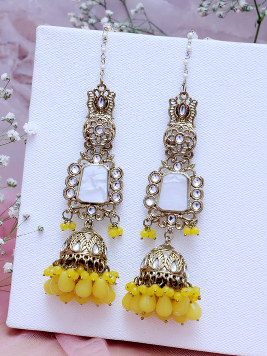 Yellow Edita Jhumkis