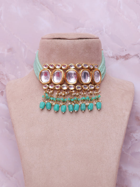 Sea Green Taanusiya Necklace Set