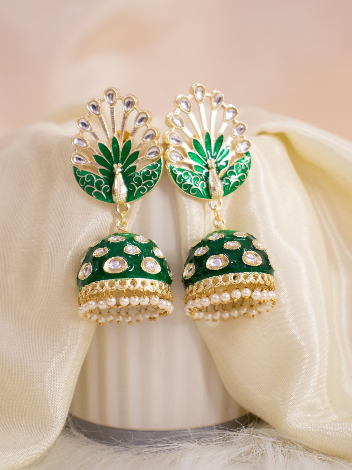 Emerald Green Devaki Jhumkis