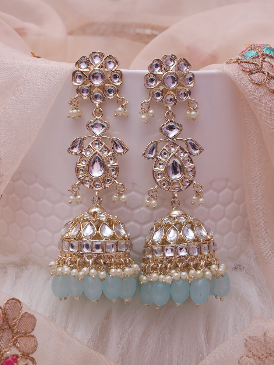 Turquoise Adweta Jhumkis