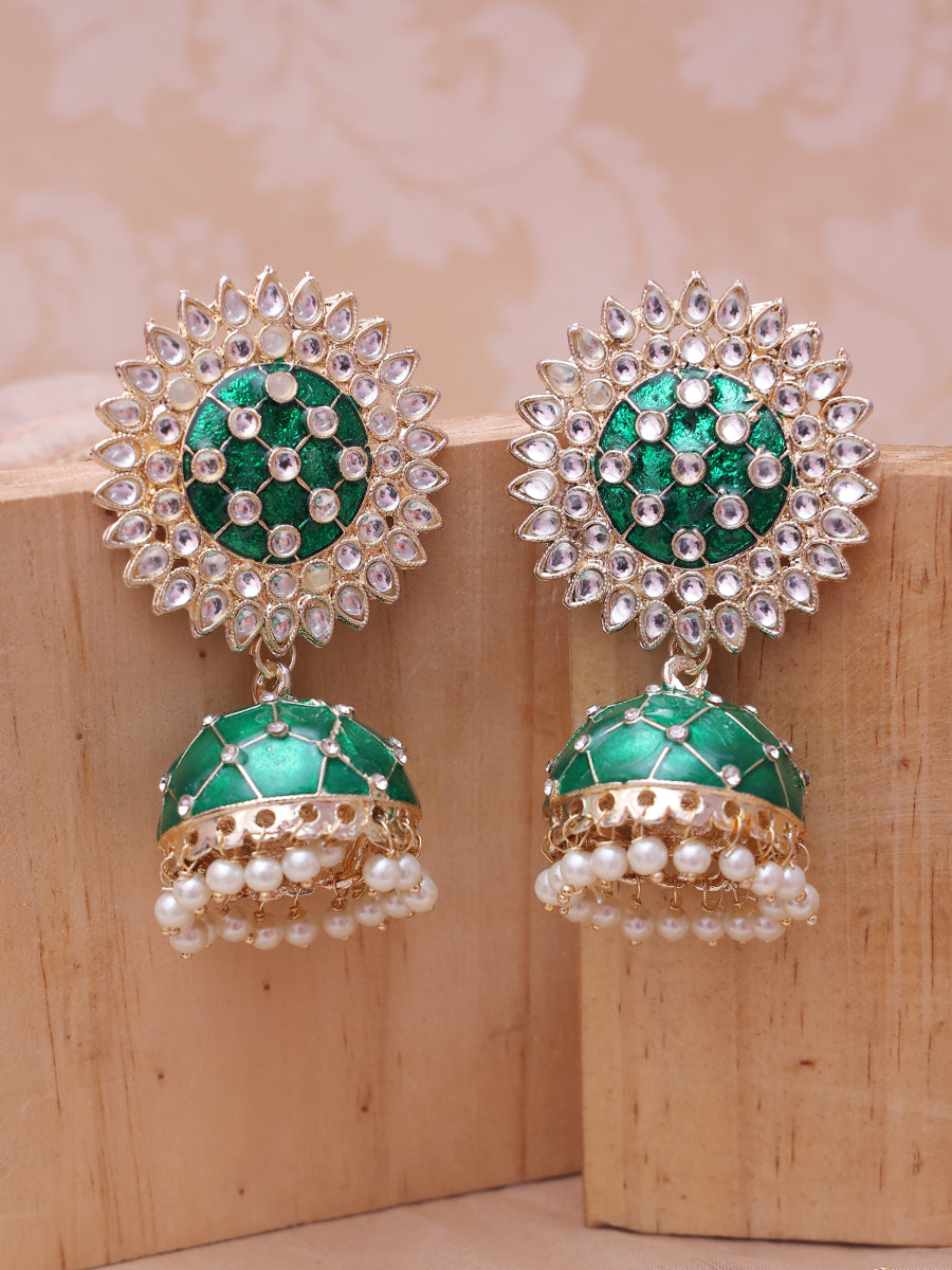 Emerald Green Pallavi Jhumkis