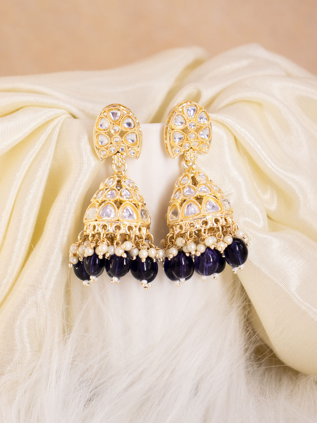 Navy Blue Hemangi Jhumkis