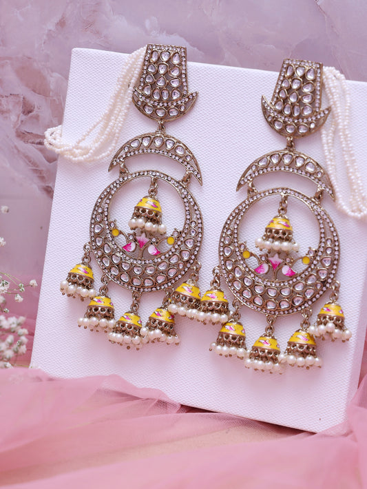 Yellow Zahira Jhumkis