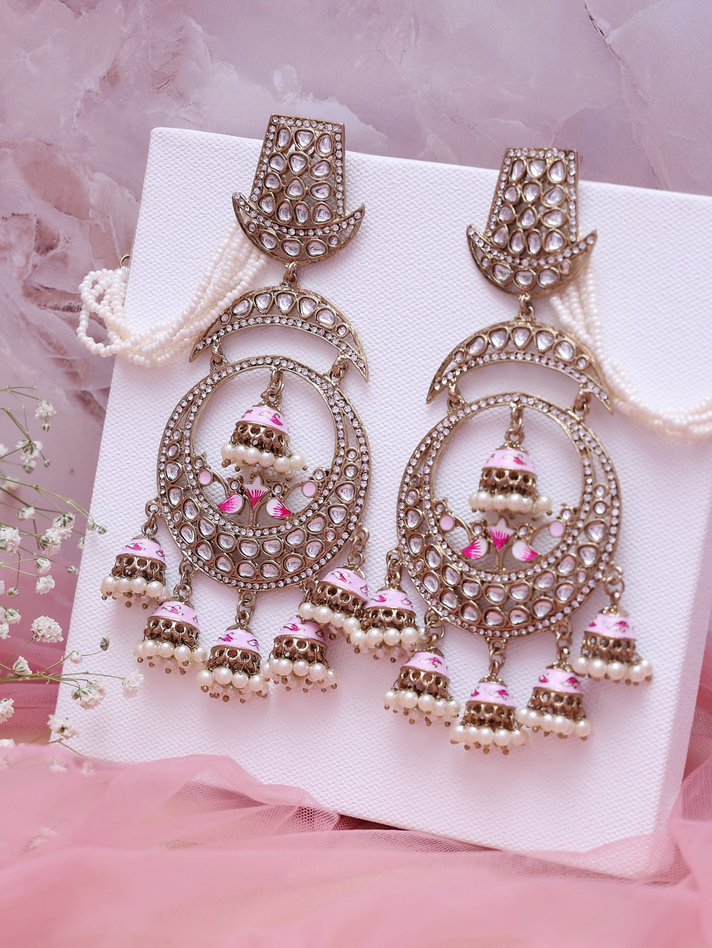 Baby Pink Zahira Jhumkis