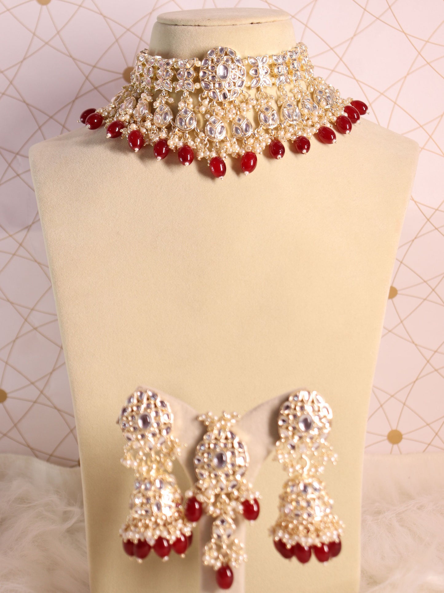 Maroon Clement Necklace Set