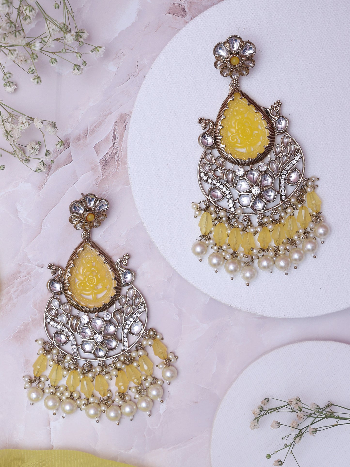 Yellow Oesha Designer Earrings