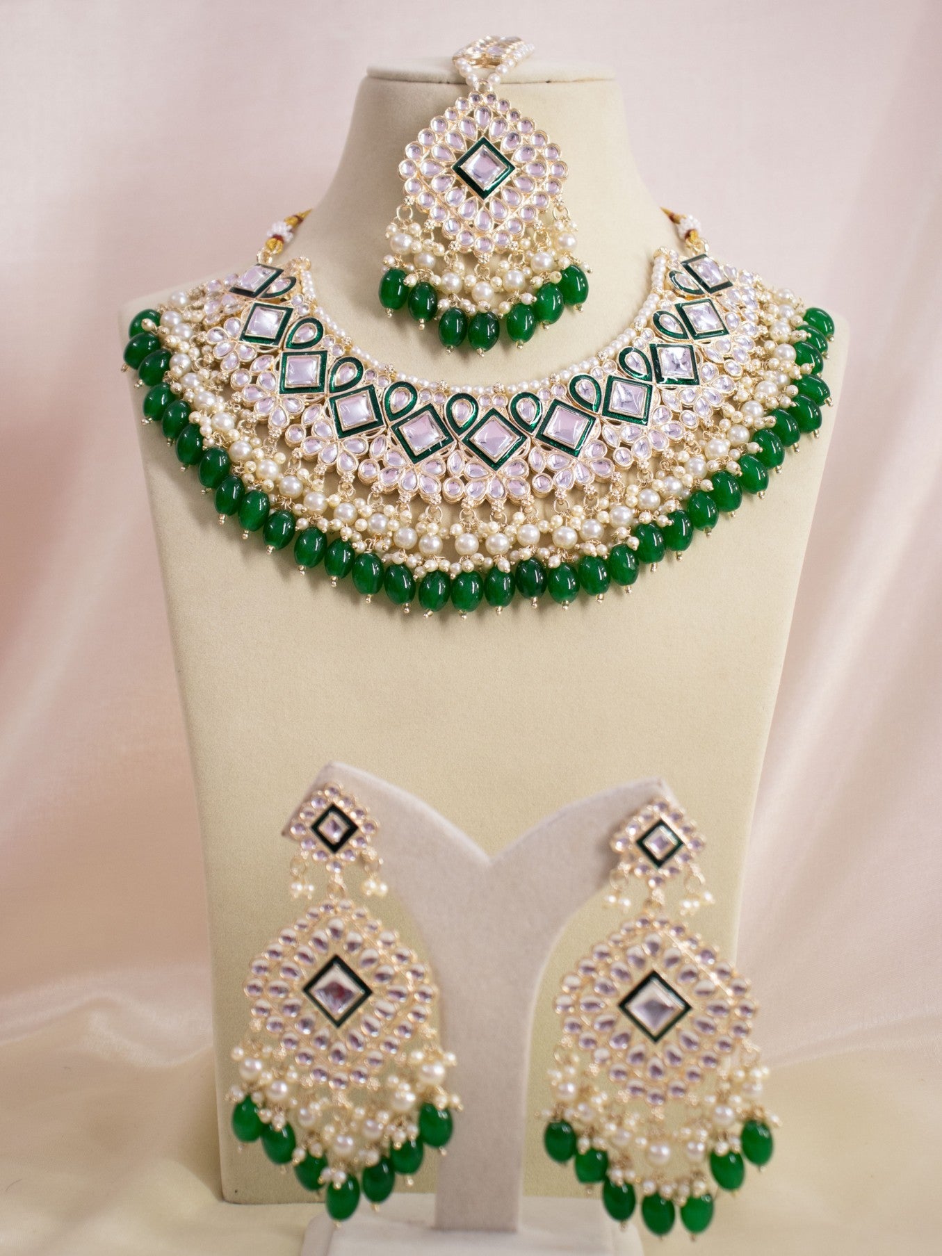 Green Swarna Necklace Set