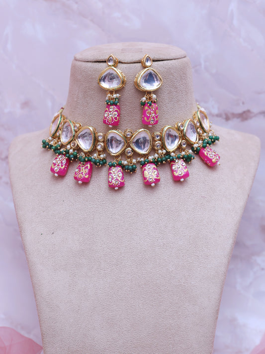 Pink Vaasanti Necklace Set