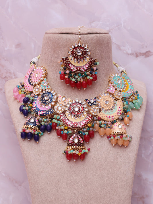 Multicolor Maanika Necklace Set